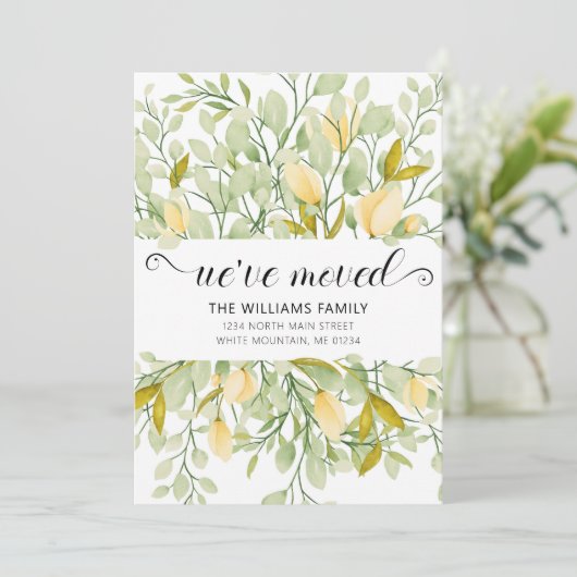 緑のクリエレガントーム色の水色フローラ移動 案内状 (スタンド正面)