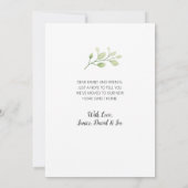 緑のクリエレガントーム色の水色フローラ移動 案内状 (裏面)