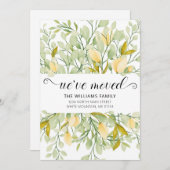 緑のクリエレガントーム色の水色フローラ移動 案内状 (正面/裏面)