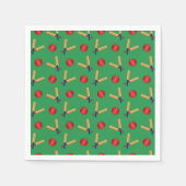 緑のクリケット模様 スタンダードカクテルナプキン (正面)