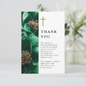 緑のクリスチャンお祝い・オブ・ライフ・フォト サンキューカード (スタンド正面)