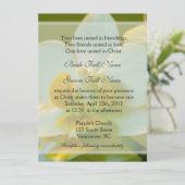 緑のクリスチャンの花の白い結婚蘭 招待状 (スタンド正面)