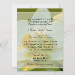 緑のクリスチャンの花の白い結婚蘭 招待状