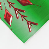 緑のクリスマスに赤い雪 フリースブランケット (角)