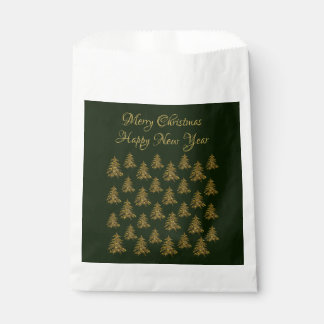 緑のクリスマスに輝く金ゴールドクリスマスツリー フェイバーバッグ