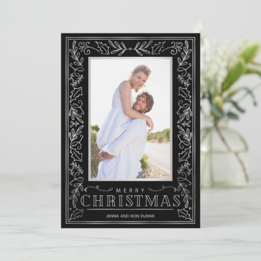 緑のクリスマスの写真 シーズンカード (スタンド正面)