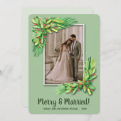 緑のクリスマスの写真 シーズンカード (正面/裏面)