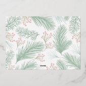 緑のクリスマスの写真 箔シーズンカード (裏面)