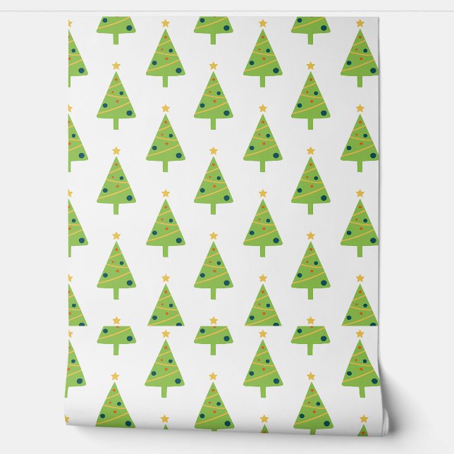 緑のクリスマスの木が白 壁紙 (ほどく)