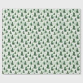 緑のクリスマスの木淡い色の々 ラッピングペーパー (フラット)