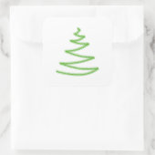 緑のクリスマスの木、シンプルとスタイリッシュ。 スクエアシール (バッグ)