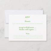 緑のクリスマスの木、シンプルとスタイリッシュ。 出欠カード (裏面)