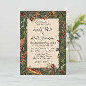 緑のクリスマスの果実の結婚式招待状 招待状 (スタンド正面)