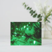 緑のクリスマスの照明 シーズンポストカード (スタンド正面)