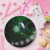 緑のクリスマスの装飾 ペーパープレート (パーティー)