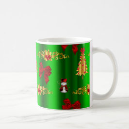 緑のクリスマスの飾り コーヒーマグカップ