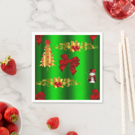 緑のクリスマスの飾り スタンダードカクテルナプキン