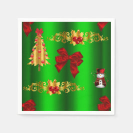 緑のクリスマスの飾り スタンダードカクテルナプキン