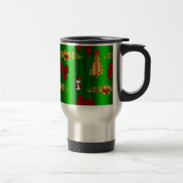 緑のクリスマスの飾り トラベルマグ