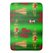 緑のクリスマスの飾り バスマット (正面縦)