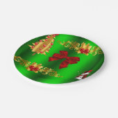緑のクリスマスの飾り ペーパープレート (アングル)