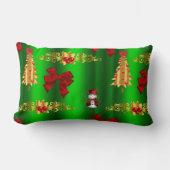 緑のクリスマスの飾り ランバークッション (正面)