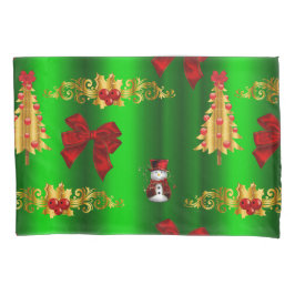 緑のクリスマスの飾り 枕カバー