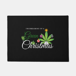 緑のクリスマスウィードシャツ ドアマット