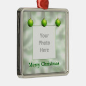 緑のクリスマスオーナメント（フォトフレーム） メタルオーナメント (右)