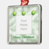 緑のクリスマスオーナメント（フォトフレーム） メタルオーナメント (左)