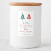 緑のクリスマスツリーとメリークリスマス フードラベル (正面)