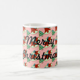 緑のクリスマスツリーと赤と緑のベル コーヒーマグカップ