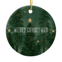 緑のクリスマスツリーと金の星