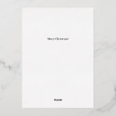緑のクリスマスツリーとXmasの休暇をあなたの言葉で 箔シーズンカード (裏面)