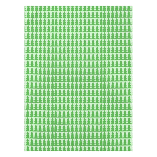 緑のクリスマスツリーの休日のテーブルクロス テーブルクロス (正面)