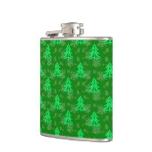 緑のクリスマスツリーの列 フラスク (左)