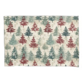 緑のクリスマスツリーズウォーターグランジ色マルーン 枕カバー (正面左)