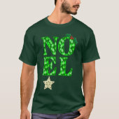 緑のクリスマスツリーパターンのNOEL Tシャツ (正面)