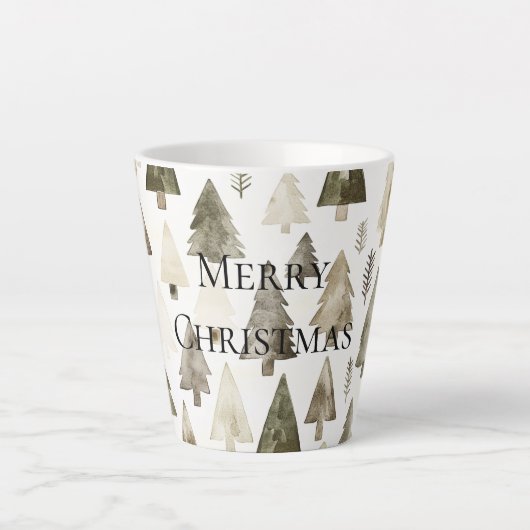 緑のクリスマスツリー カフェラテマグ (正面)