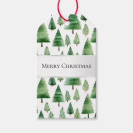 緑のクリスマスツリー ギフトタグ