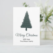 緑のクリスマスツリー フラット グリーティング カード (スタンド正面)