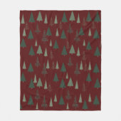 緑のクリスマスツリー フリースブランケット (正面)