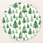 緑のクリスマスツリー ペーパーコースター (正面)