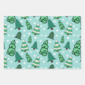 緑のクリスマスツリー ラッピングペーパーシート (正面)