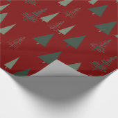 緑のクリスマスツリー ラッピングペーパー (角)