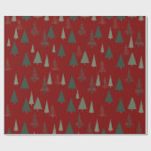 緑のクリスマスツリー ラッピングペーパー (フラット)