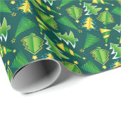 緑のクリスマスツリー ラッピングペーパー (ロールコーナー)