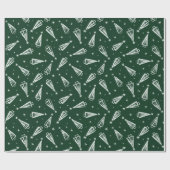 緑のクリスマスツリー ラッピングペーパー (フラット)