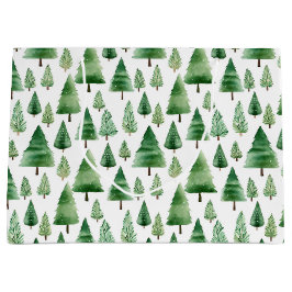 緑のクリスマスツリー ラージペーパーバッグ