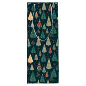 緑のクリスマスツリー ワインギフトバッグ (裏面)